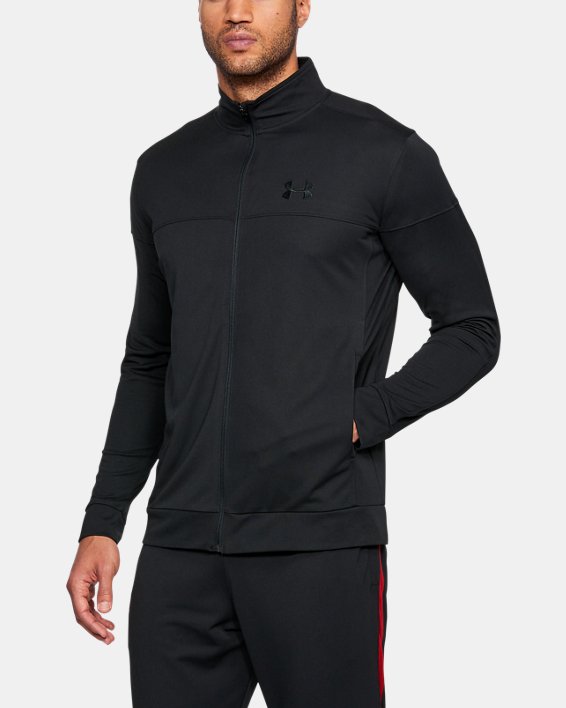 New Mens Under Armour Tracktop Sportstyle Pique Jacket UA Fitted Zipped 